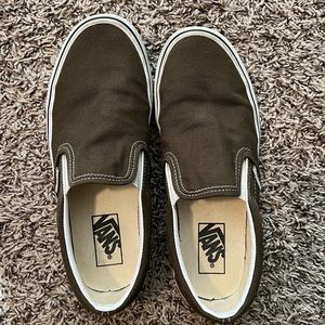 Olive Green Vans Slip On Women’s size 8 1/2